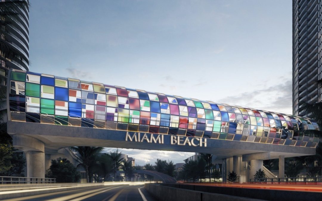 THE ENTRANCE TO SOUTH BEACH WILL SOON HAVE THIS COLORFUL PEDESTRIAN BRIDGE DESIGNED BY A FRENCH ARTIST