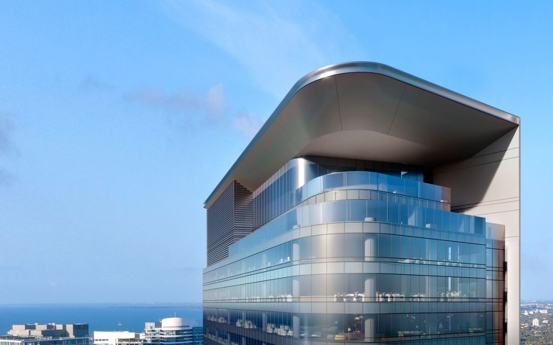 NEW RENDERING OF MIAMI’S TALLEST UNDER-CONSTRUCTION OFFICE TOWER SHOWS MORE SILVER, LESS GOLD WHERE ROOFTOP BAR PLANNED