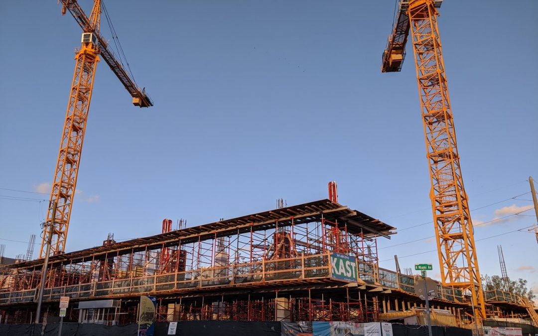 WYNWOOD SQUARE BEGINS VERTICAL CONSTRUCTION WITH TWO TOWER CRANES NOW INSTALLED